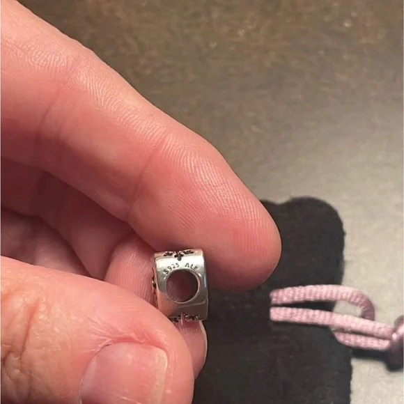 Pandora Heart Charm with Black and White Accents - Picture 3 of 3